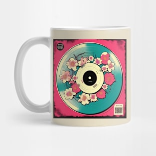 Vintage Floral Vinyl Record Pink Aesthetic Album Cover Mug